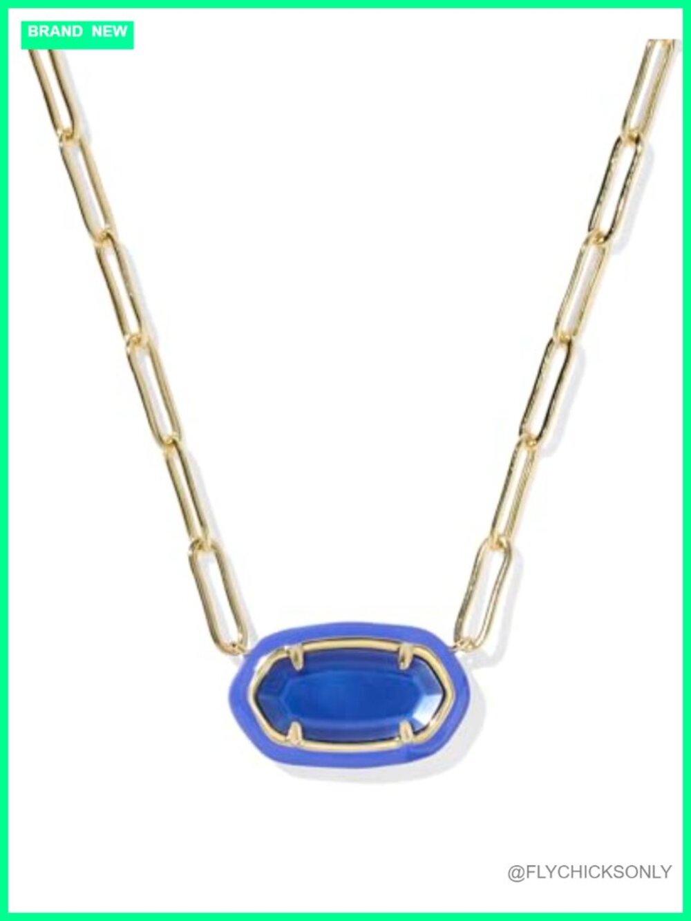 Kendra Scott Elisa Enamel Frame Paperclip Pendant Necklace for Women